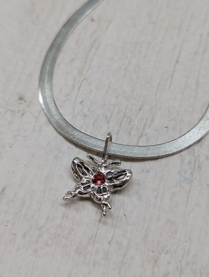 peach sapphire swallowtail pendant