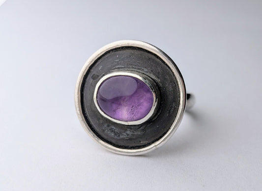 amethyst shadow box ring